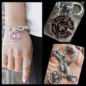 NWT Firefighters Badge Braided Bracelet